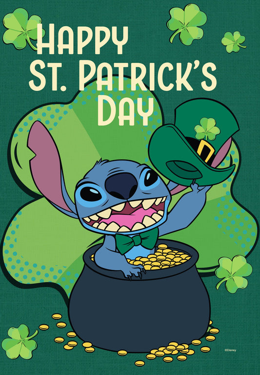 Disney Happy St. Patrick's Day Stitch House Flag ( 1 item per case )