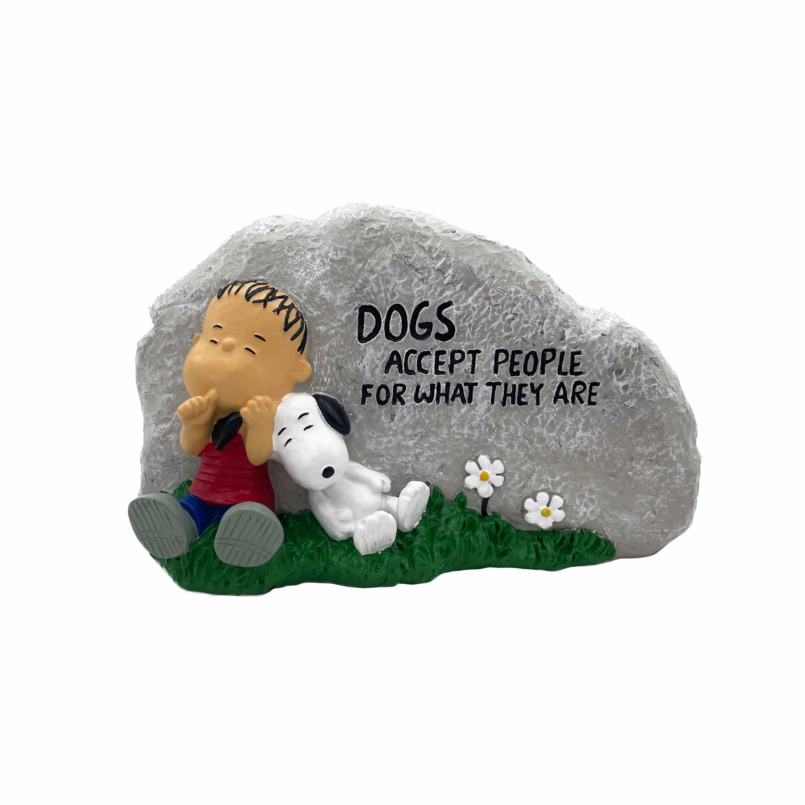 PEANUTSĀ® Linus Dogs Accept People Garden Rock ( 4 items per case )