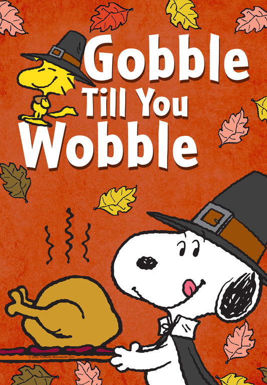 PEANUTSĀ® Snoopy Gobble Till You Wobble Garden Flag ( 3 items per case )