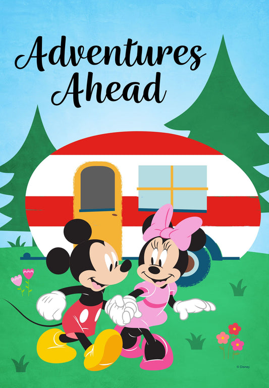 Disney Adventures Ahead Camper Mickey and Minnie Garden Flag ( 3 items per case )